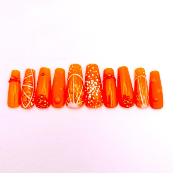 Orange Ya Glad I Made These Press Ons? - Picture 1 of 2